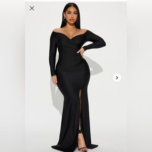 Elegant Black Off-Shoulder Gown